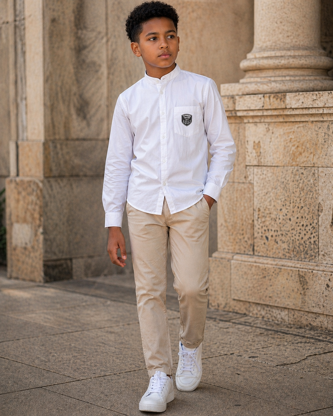 White Mandarin Shirt